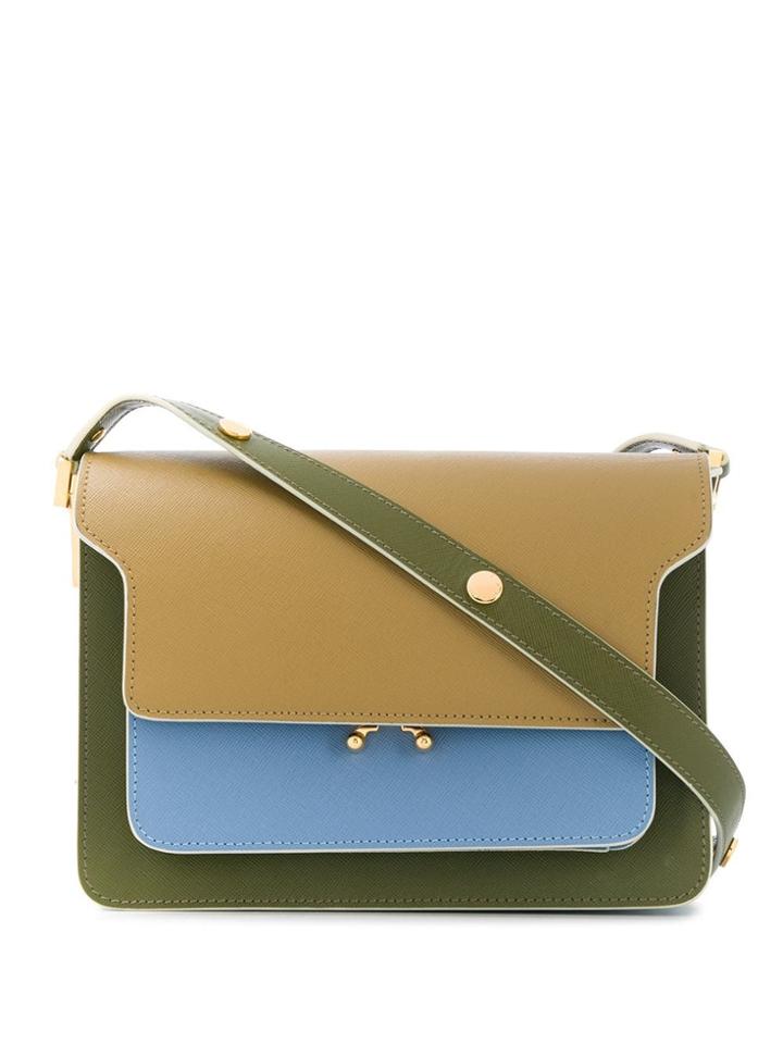 Marni Colour Block Cross Body Bag - Green
