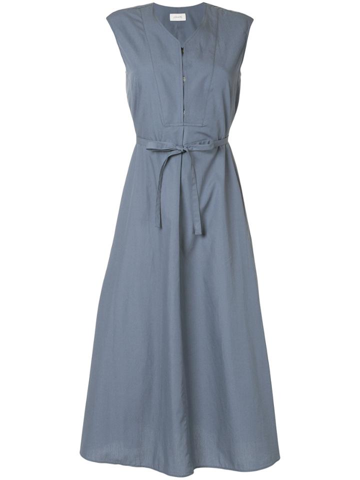 Lemaire Belted Flared Midi Dress - Blue