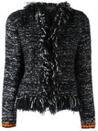 Giambattista Valli - Frayed Seam Jacket - Women - Silk/polyamide/polyester/wool - 46, Black, Silk/polyamide/polyester/wool