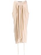 Rick Owens Lilies Gathered Midi Skirt - Neutrals