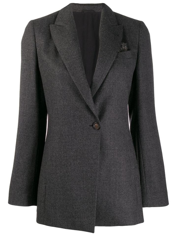 Brunello Cucinelli Longline Tailored Blazer - Grey
