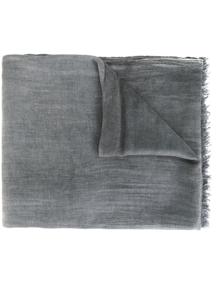 Eleventy Frayed Scarf, Women's, Grey, Modal/cashmere
