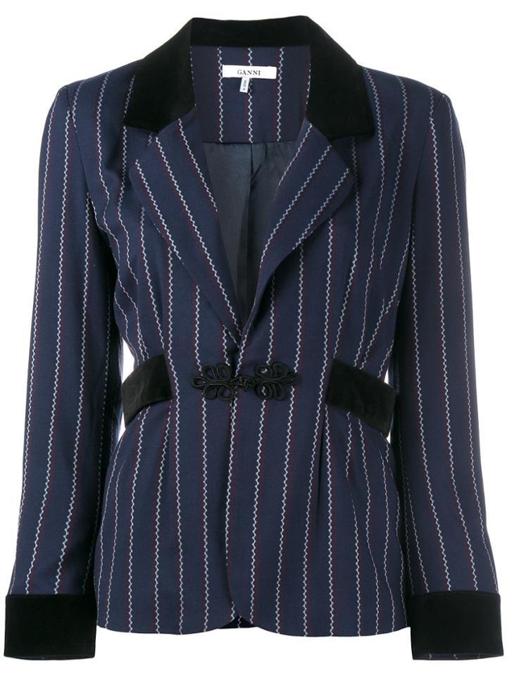 Ganni Pinstripe Blazer - Blue