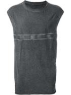 Isaac Sellam Experience Stitch Print Relaxed Fit Tank Top, Men's, Size: Large, Grey, Cotton