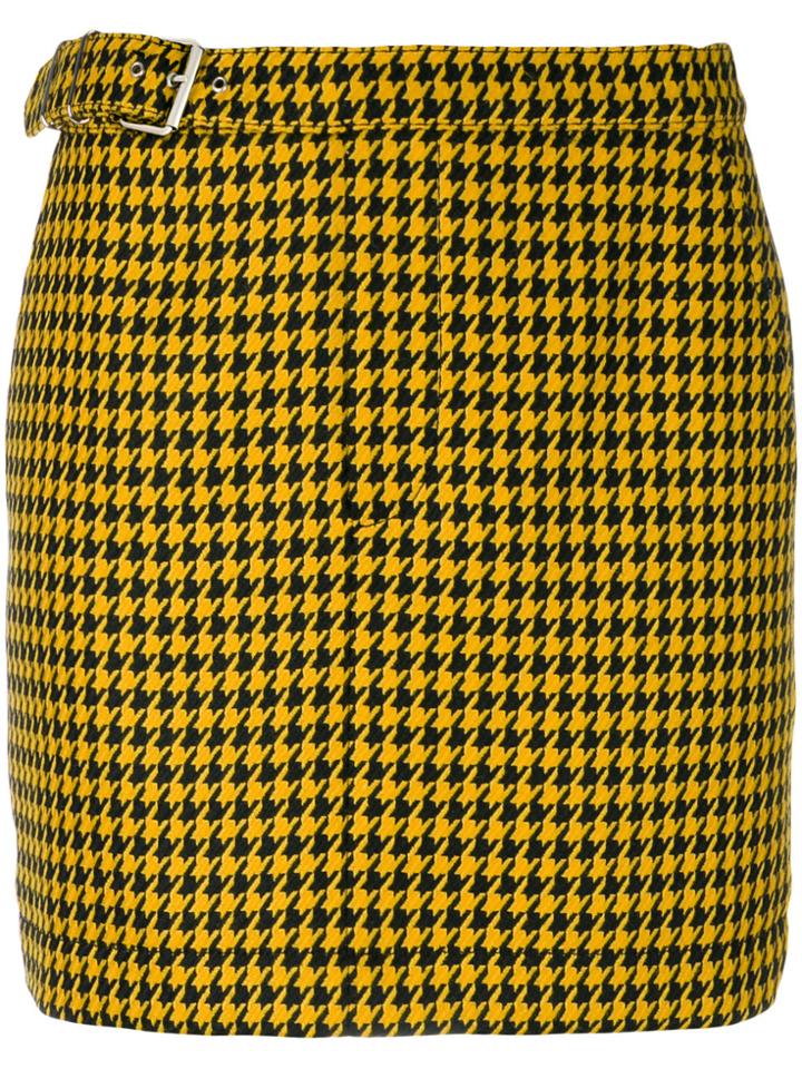 Mcq Alexander Mcqueen Dogtooth Mini Skirt - Yellow & Orange
