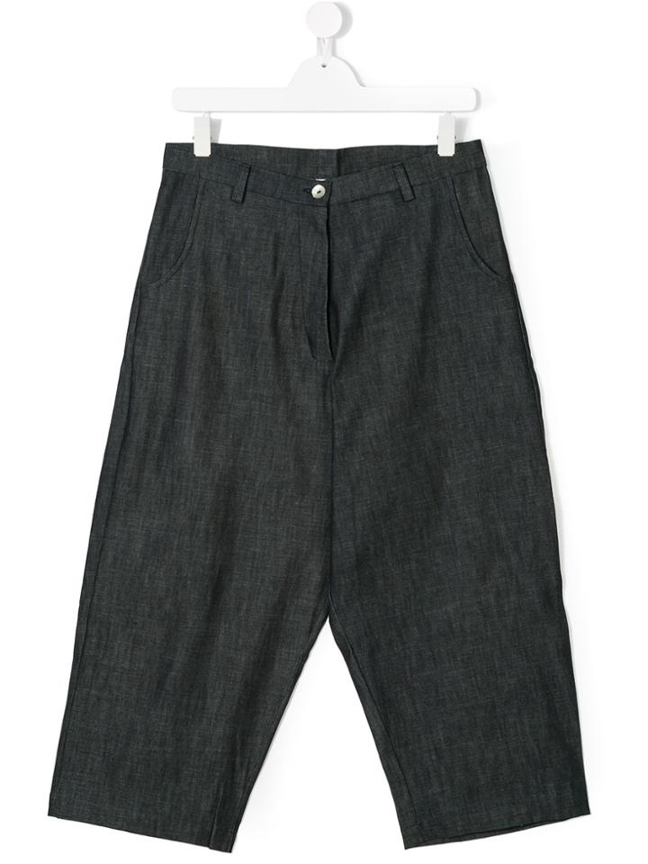 La Bottega Di Giorgia Chambray Trousers - Blue