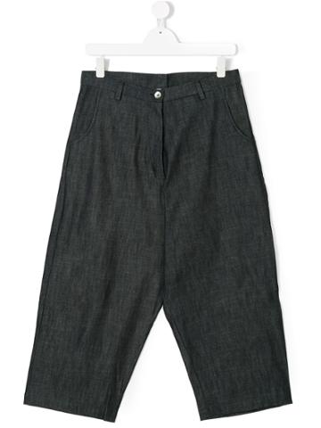 La Bottega Di Giorgia Chambray Trousers - Blue