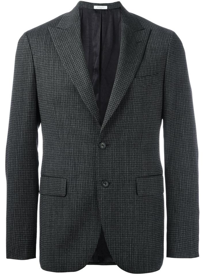 Boglioli Flap Pocket Blazer, Men's, Size: 48, Grey, Acetate/cupro/virgin Wool