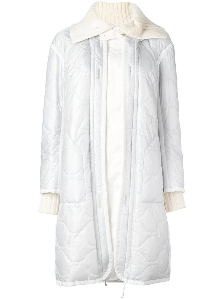 Sacai Quilted Parka, Women's, Size: 3, White, Feather Down/nylon/wool