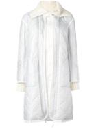 Sacai Quilted Parka, Women's, Size: 3, White, Feather Down/nylon/wool