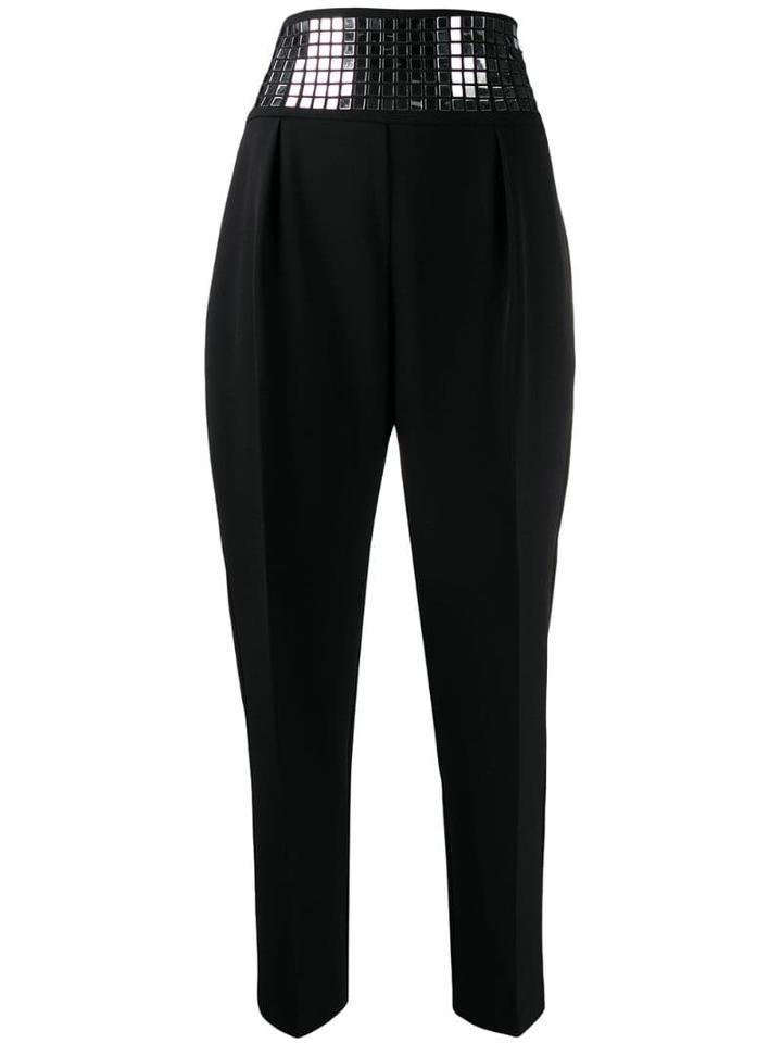 Pinko Mirrored High Waisted Trousers - Black