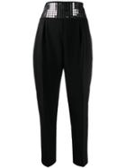 Pinko Mirrored High Waisted Trousers - Black