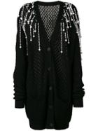 Christopher Kane Pearl Fringe Cardigan - Black