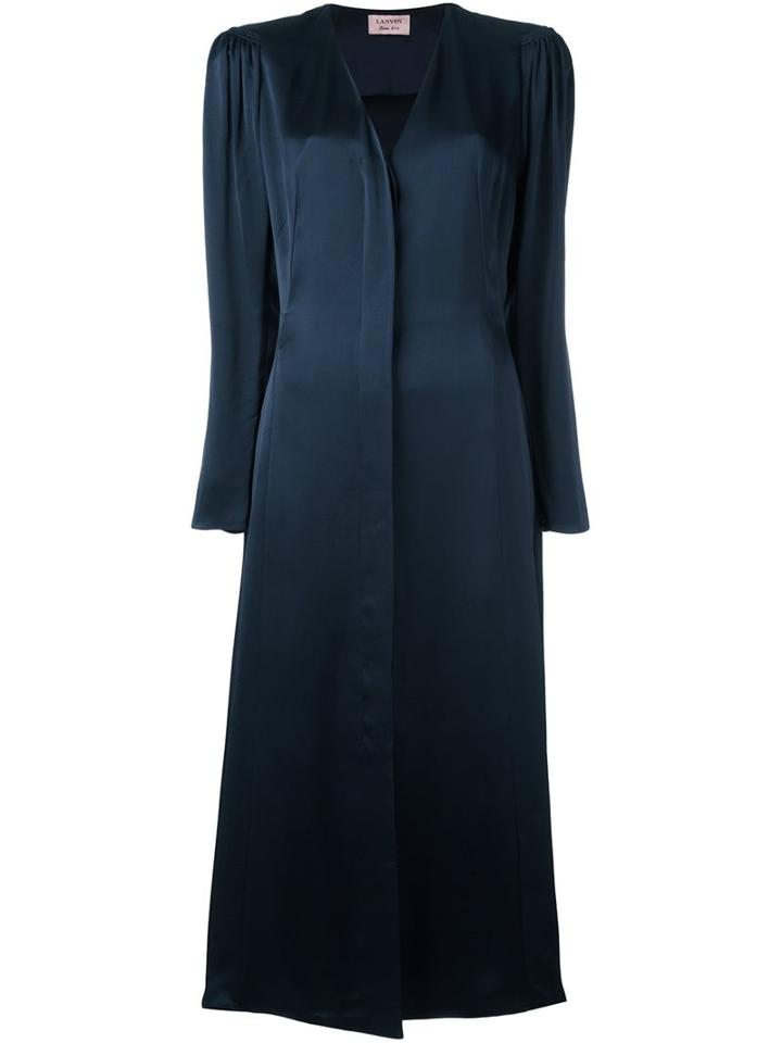 Lanvin Long Flared Dress, Women's, Size: 40, Blue, Viscose