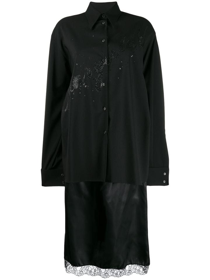 Mm6 Maison Margiela Oversized Logo Shirt - Black
