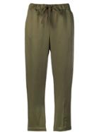 Semicouture Cropped Tapered Trousers - Green