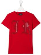 John Richmond Junior Teen Studded Logo T-shirt - Red
