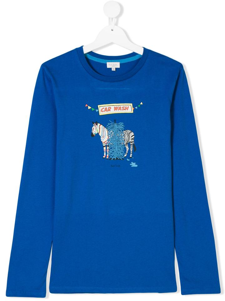 Paul Smith Junior Car Wash Zebra Print Top - Blue