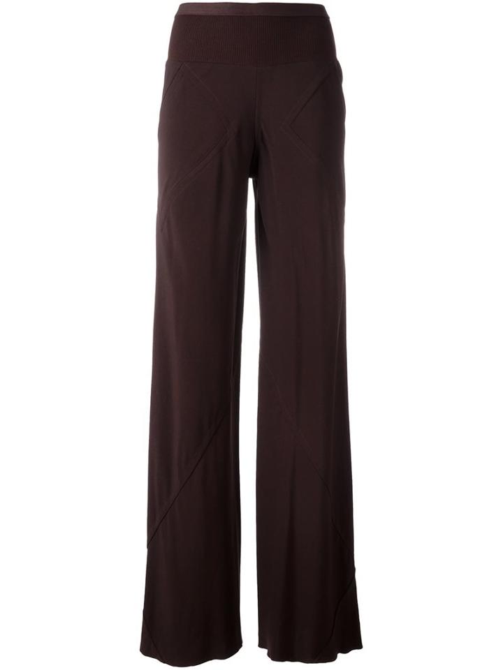 Rick Owens Bias-cut Palazzo Pants, Women's, Size: 42, Brown, Cotton/polyamide/acetate/viscose