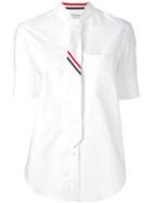 Thom Browne Stripe Tie Detail Shirt, Women's, Size: 44, White, Cotton