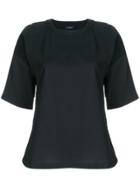 Joseph Shoulder Buttoned Satin Sleeve T-shirt - Black
