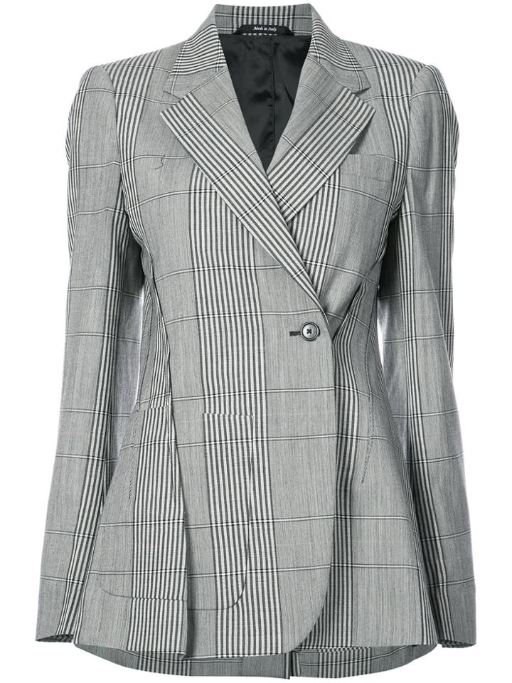 Maison Margiela Oversized Check Blazer - Grey
