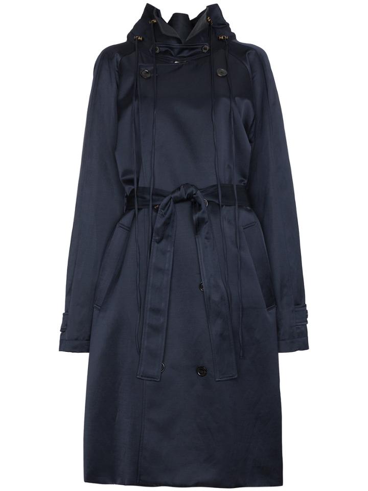 Y / Project Double Breasted Trench Coat - Blue