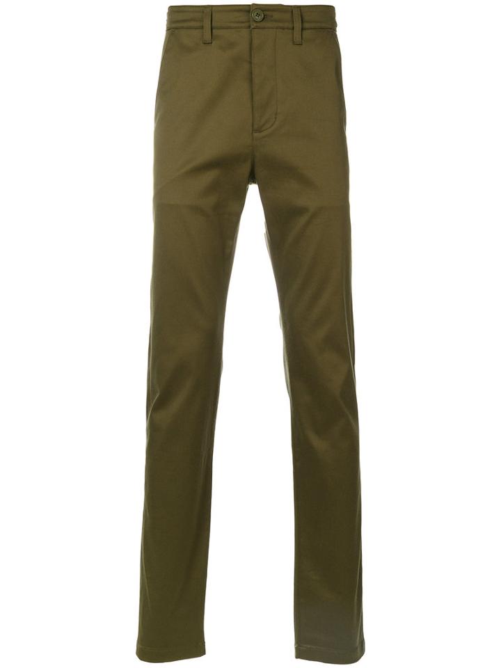 Saint Laurent - Fitted Trousers - Men - Cotton/spandex/elastane - 31, Green, Cotton/spandex/elastane