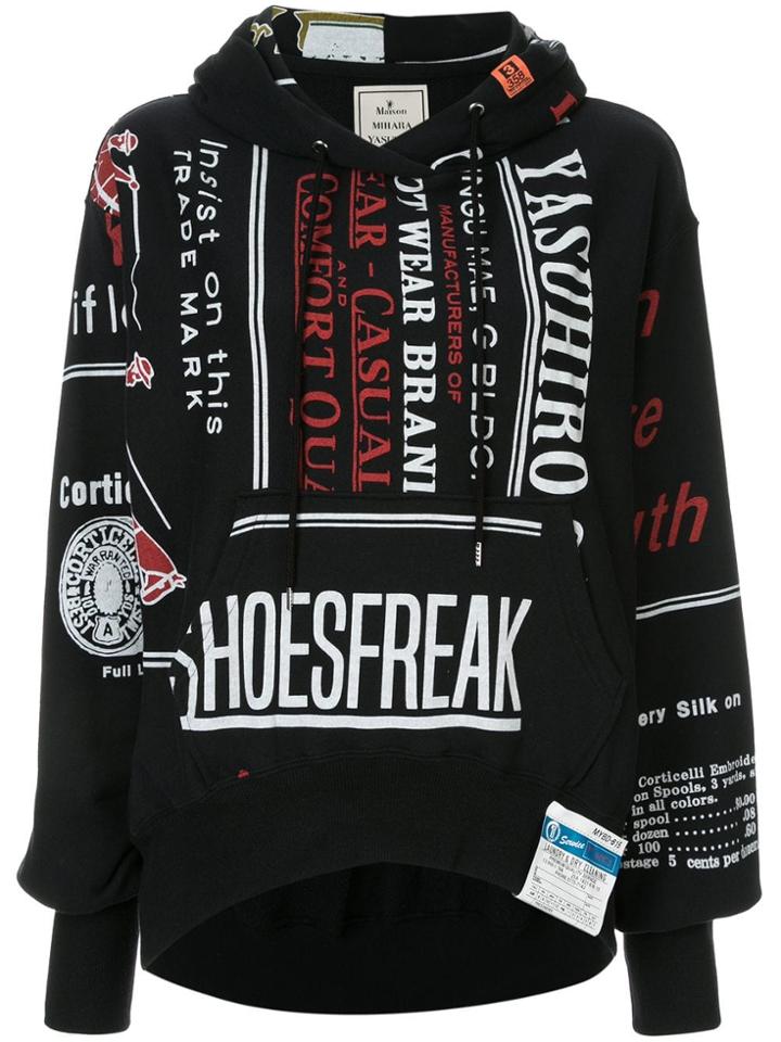 Maison Mihara Yasuhiro Oversized Printed Hoodie - Black