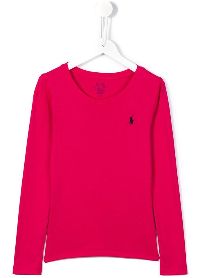 Ralph Lauren Kids Longsleeved T-shirt, Girl's, Size: 7 Yrs, Pink/purple