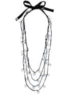 Maria Calderara Crystal Layered Necklace - Black