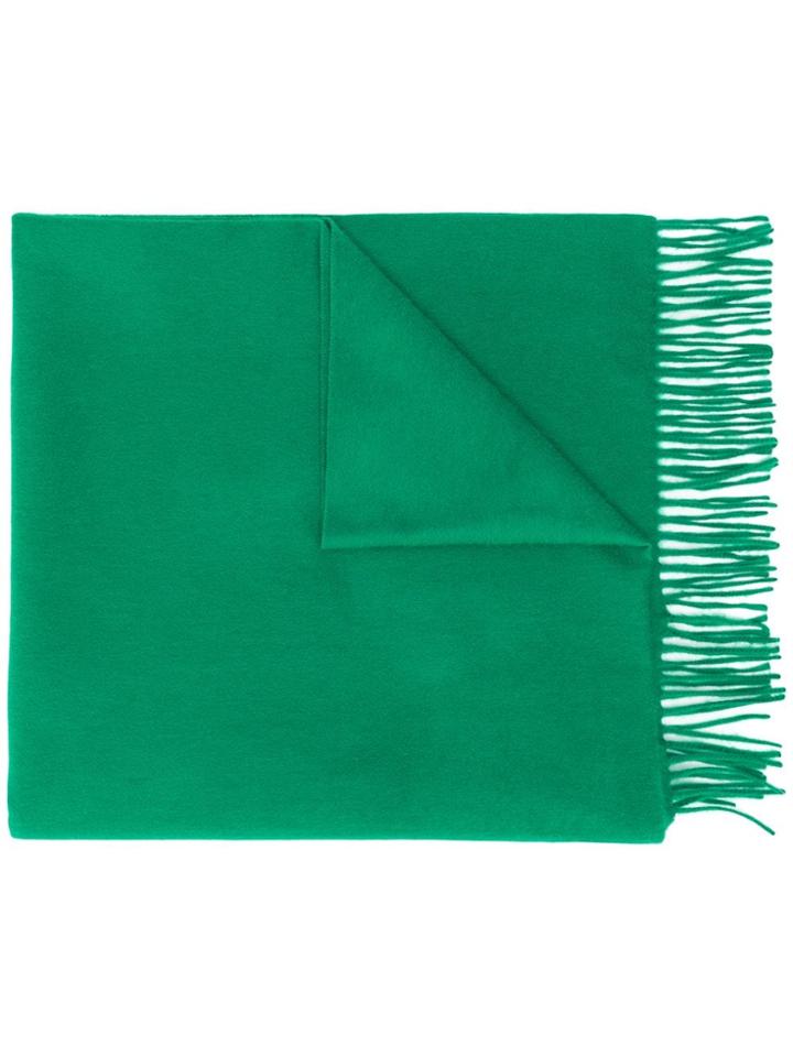 Begg & Co Fringed Cashmere Scarf - Green