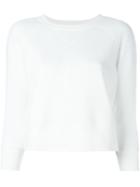 Calvin Klein Jeans Three-quarters Sleeve Sweatshirt, Women's, Size: Small, White, Cotton