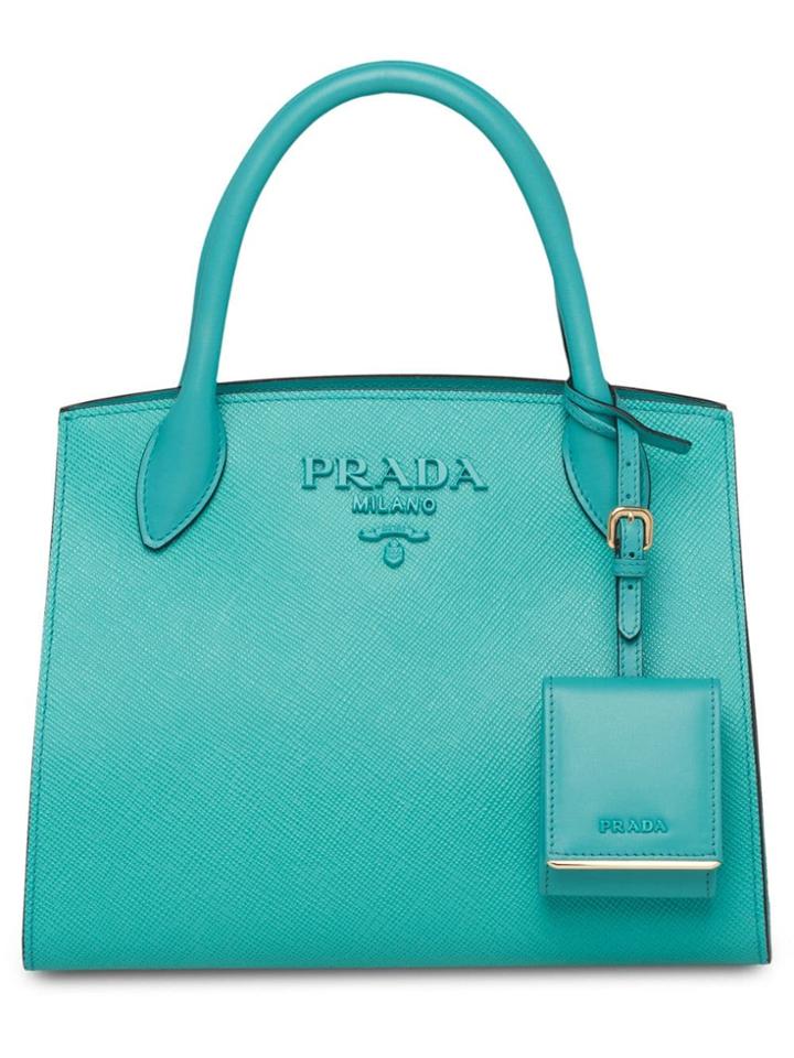 Prada Monochrome Saffiano Tote - Green