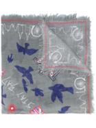 Alexander Mcqueen London Doodle Scarf, Men's, Silk/modal