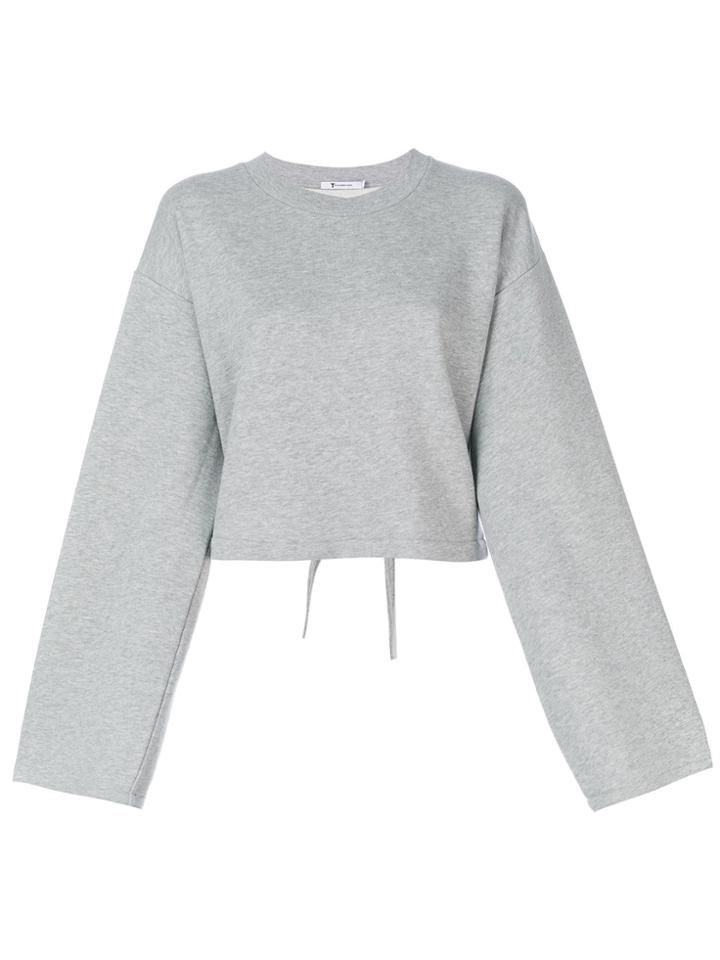 T By Alexander Wang Cropped Sweat Top - Grey