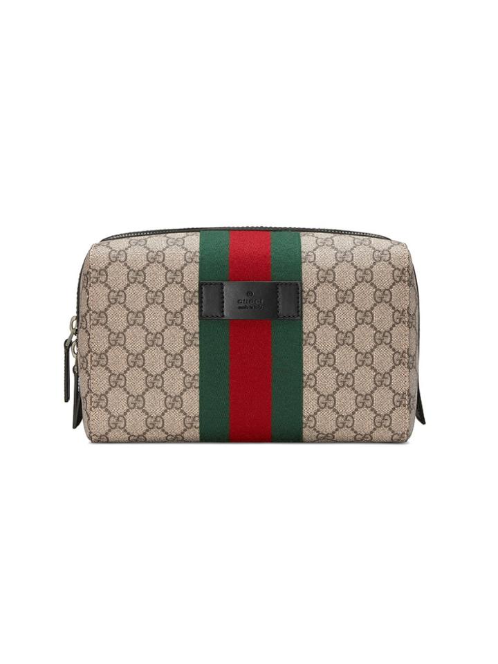 Gucci Gg Supreme Toiletry Case - Neutrals
