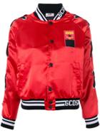 Gcds Buttoned Bomber Jacket - Red