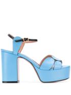 L'autre Chose Block Heel Sandals - Blue