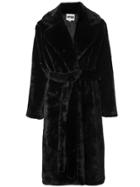 Apparis Long Belted Coat - Black
