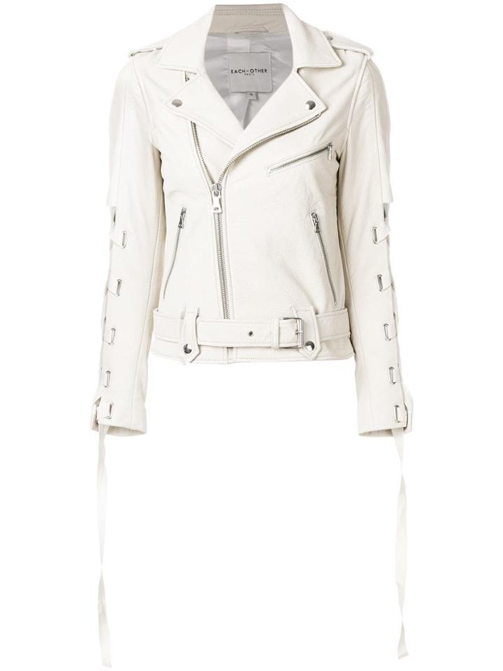 Each X Other Lace-up Sleeve Biker Jacket - White