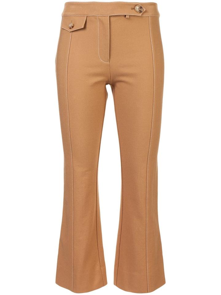 Derek Lam 10 Crosby Cropped Flared Trousers - Nude & Neutrals