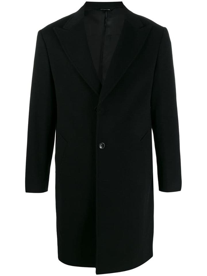 Tonello Single-breasted Buttoned Coat - Black