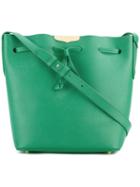 Twin-set Drawstring Crossbody Bag, Green, Leather