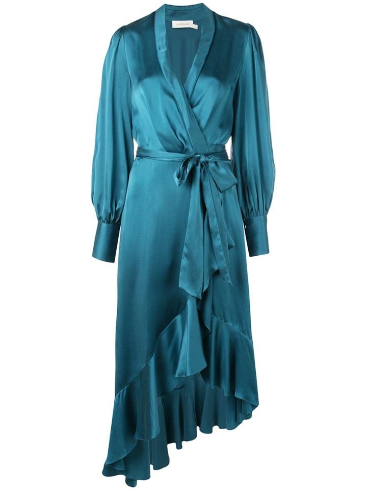 Zimmermann Draped Wrap Dress - Blue