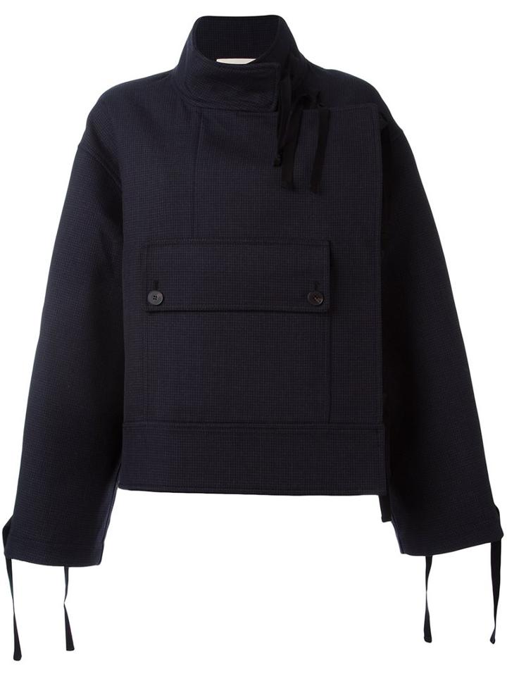 Ports 1961 Front Pocket Coat, Women's, Size: 44, Blue, Cotton/virgin Wool