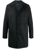 Paltò Fitted Single-breasted Coat - Grey