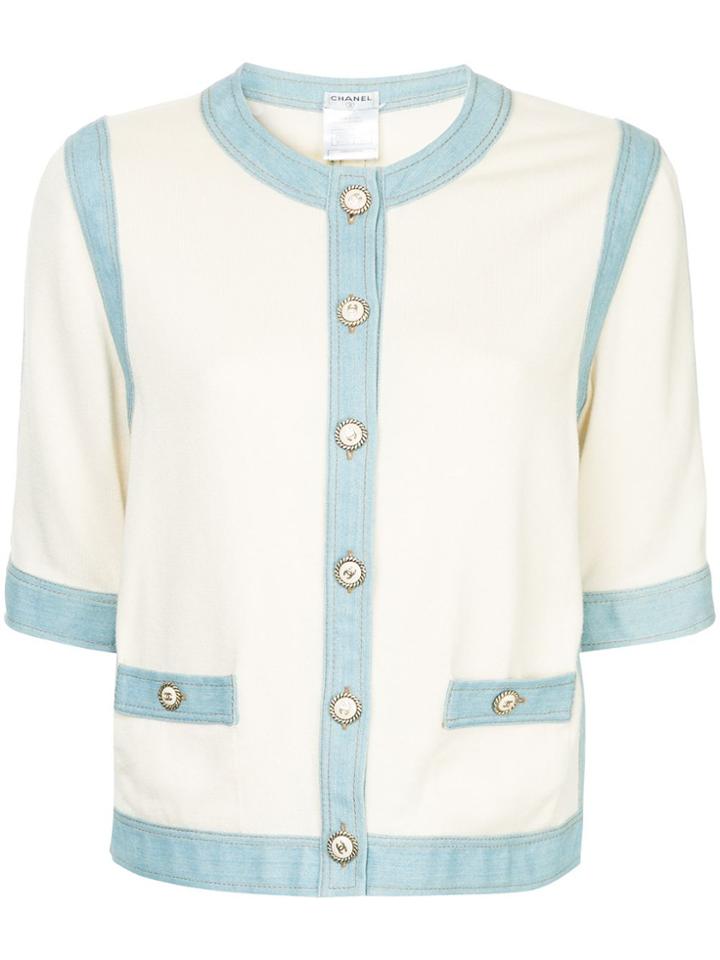 Chanel Vintage Seven-length Denim Wearing Cardigan - White