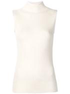 Helmut Lang Sheer Rib T Neck Tank Top - Neutrals