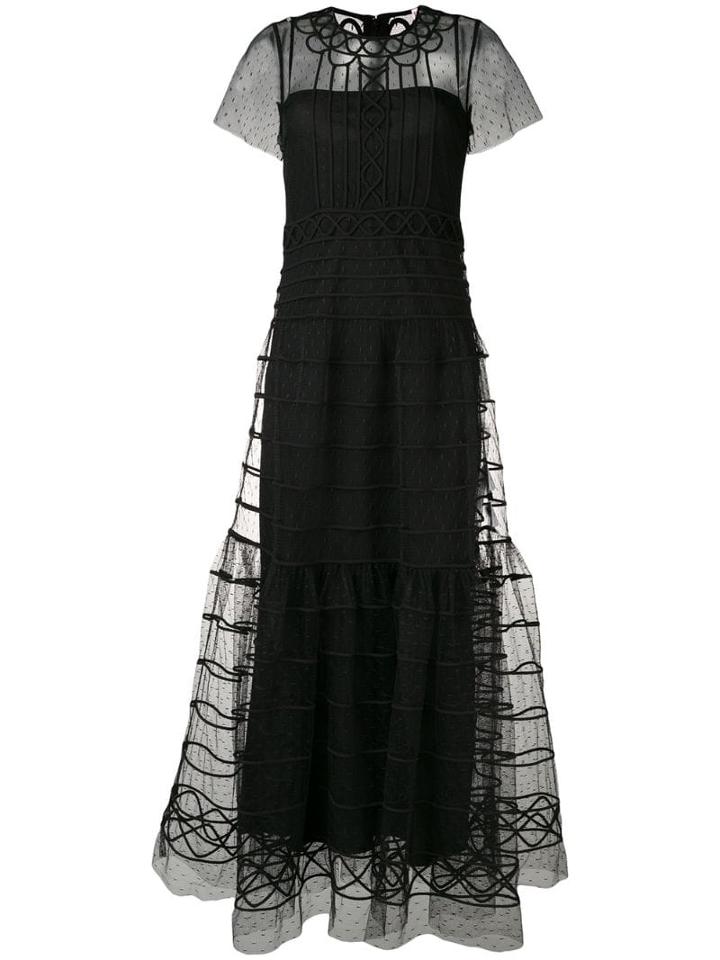 Red Valentino Tulle Layered Gown - Black